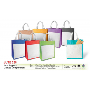 [ECO Series] Jute Bag with Canvas Compartment - JUTE238